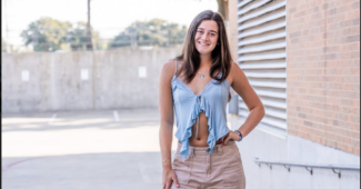 Maddy Siegrist prior to Game 3 of the Dallas Wings WNBA semifinal game against the Las Vegas Aces. (Photo via Dallas Wings)